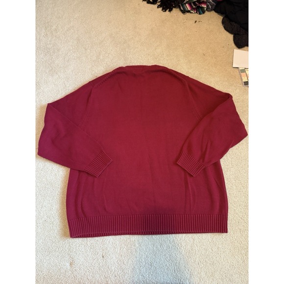 VTG Dad Style Red Grid Check Pattern Sweater Adult 3XL Cotton Knit Pullover - Picture 2 of 8